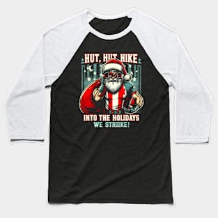 Santa American Football Player Baseball T-Shirt